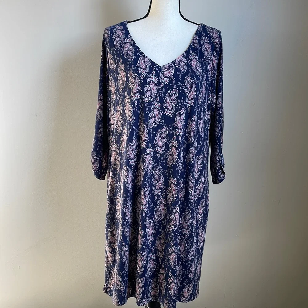 PinkBlush Maternity Paisley Elbow Length Sleeve  Dress  Size XL NWT